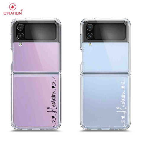 Samsung Galaxy Z Flip 4 5G Cover - Personalised Name Series - 8 Designs - Clear Phone Case - Soft Silicon Borders