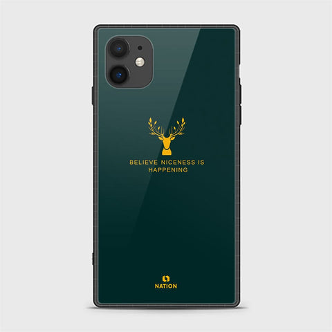 iPhone 11 Cover - Nice Series - D42 - HQ Ultra Shine Premium Infinity Glass Soft Silicon Borders Casee ( Fast Delivery )