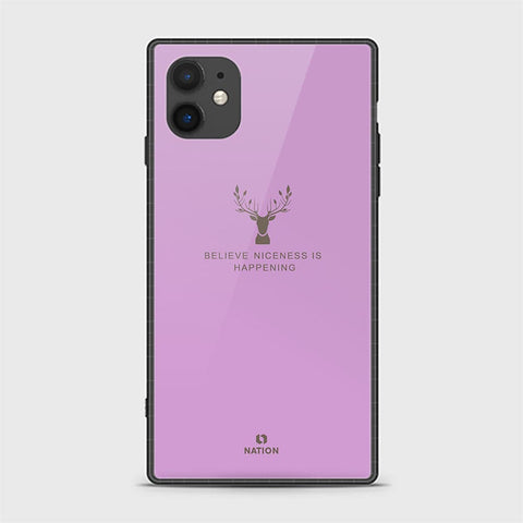 iPhone 11 Cover - Nice Series - HQ Ultra Shine Premium Infinity Glass Soft Silicon Borders Casee