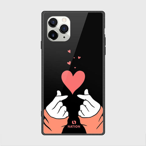 iPhone 11 Pro Cover - Onation Heart Series - HQ Ultra Shine Premium Infinity Glass Soft Silicon Borders Casee