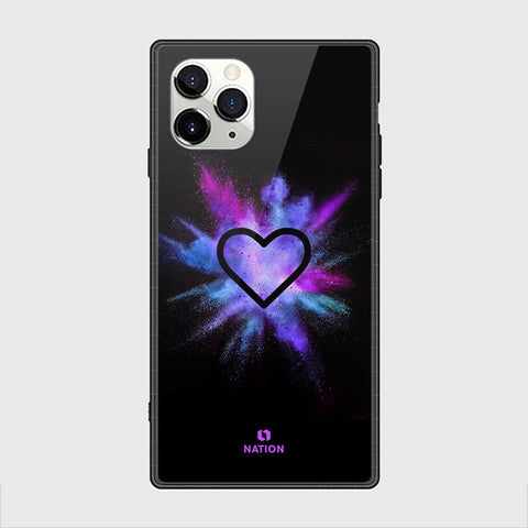 iPhone 11 Pro Cover - Onation Heart Series - HQ Ultra Shine Premium Infinity Glass Soft Silicon Borders Casee