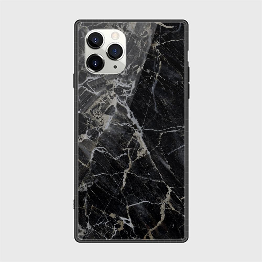 iPhone 11 Pro Cover - Black Marble Series - HQ Ultra Shine Premium Infinity Glass Soft Silicon Borders Casee