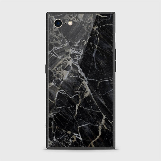 iPhone SE 2020 Cover - Black Marble Series - HQ Ultra Shine Premium Infinity Glass Soft Silicon Borders Casee