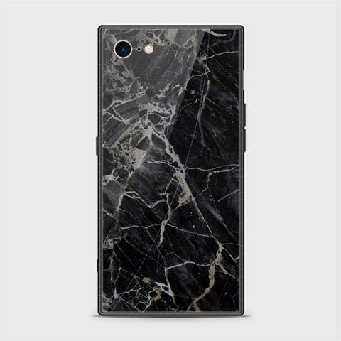 iPhone SE 2020 Cover - Black Marble Series - HQ Ultra Shine Premium Infinity Glass Soft Silicon Borders Casee