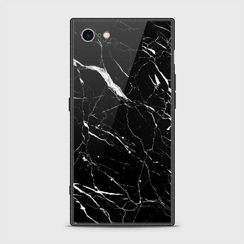 iPhone SE 2020 Cover - Black Marble Series - HQ Ultra Shine Premium Infinity Glass Soft Silicon Borders Casee