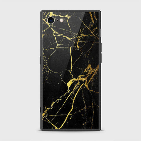iPhone SE 2020 Cover - Black Marble Series - HQ Ultra Shine Premium Infinity Glass Soft Silicon Borders Casee