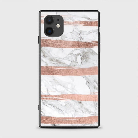 iPhone 12 Cover - White Marble Series - HQ Ultra Shine Premium Infinity Glass Soft Silicon Borders Casee