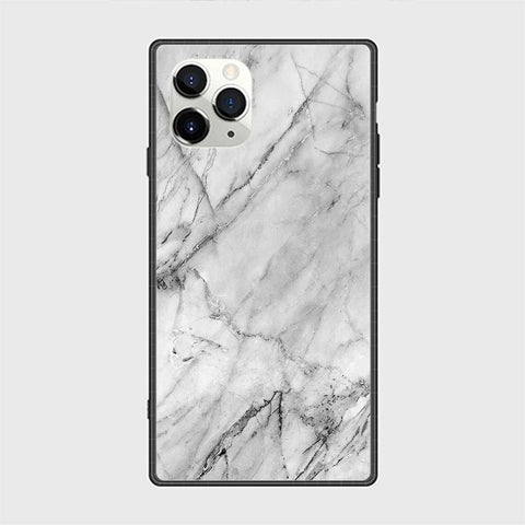 iPhone 12 Pro Cover - White Marble Series - HQ Ultra Shine Premium Infinity Glass Soft Silicon Borders Casee