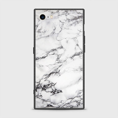 iPhone SE 2020 Cover - White Marble Series - HQ Ultra Shine Premium Infinity Glass Soft Silicon Borders Casee