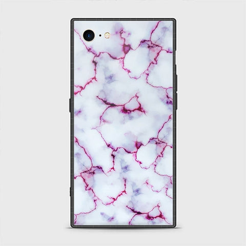 iPhone SE 2020 Cover - White Marble Series - HQ Ultra Shine Premium Infinity Glass Soft Silicon Borders Casee