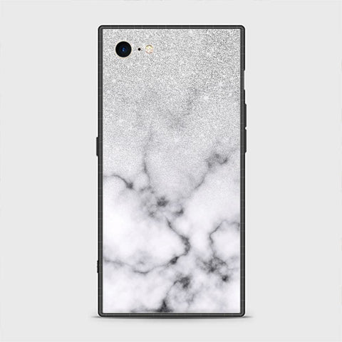 iPhone SE 2020 Cover - White Marble Series - HQ Ultra Shine Premium Infinity Glass Soft Silicon Borders Casee
