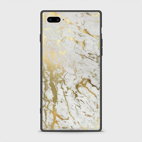 iPhone 8 Plus Cover - White Marble Series - HQ Ultra Shine Premium Infinity Glass Soft Silicon Borders Casee