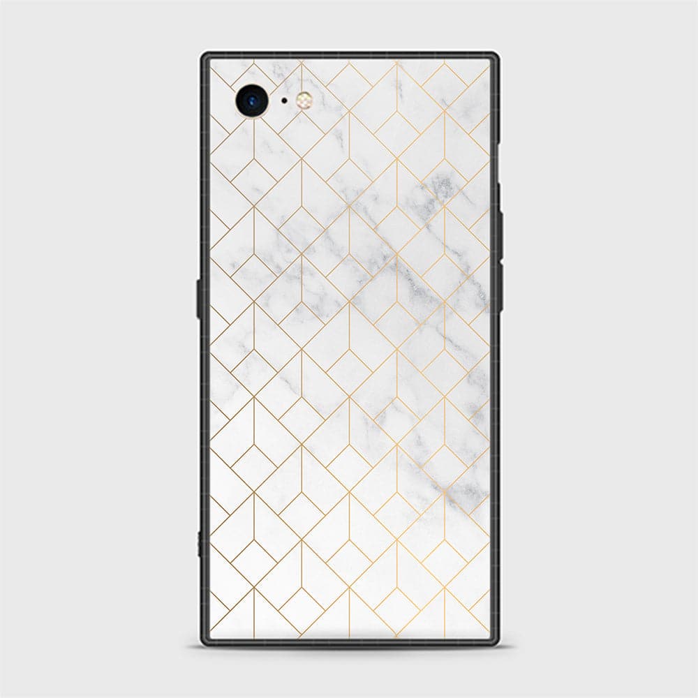 iPhone SE 2020 Cover - White Marble Series 2 - HQ Ultra Shine Premium Infinity Glass Soft Silicon Borders Casee