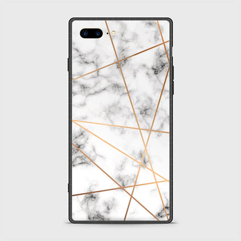 iPhone 8 Plus Cover - White Marble Series 2 - HQ Ultra Shine Premium Infinity Glass Soft Silicon Borders Casee