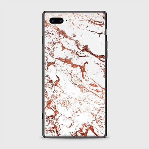 iPhone 8 Plus Cover - White Marble Series 2 - HQ Ultra Shine Premium Infinity Glass Soft Silicon Borders Casee