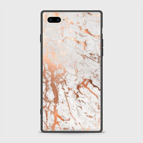 iPhone 8 Plus Cover - White Marble Series 2 - HQ Ultra Shine Premium Infinity Glass Soft Silicon Borders Casee