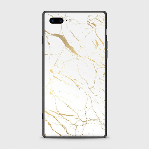 iPhone 8 Plus Cover - White Marble Series 2 - HQ Ultra Shine Premium Infinity Glass Soft Silicon Borders Casee