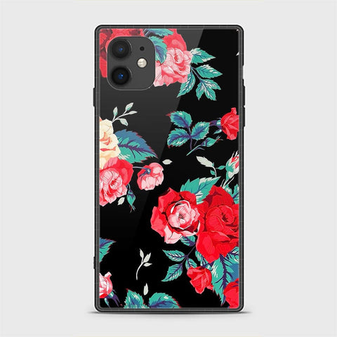 iPhone 11 Cover - Floral Series - HQ Ultra Shine Premium Infinity Glass Soft Silicon Borders Casee