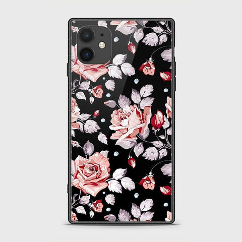 iPhone 11 Cover - Floral Series - HQ Ultra Shine Premium Infinity Glass Soft Silicon Borders Casee