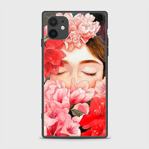 iPhone 11 Cover - Floral Series - HQ Ultra Shine Premium Infinity Glass Soft Silicon Borders Casee