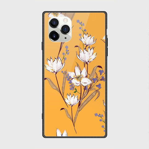 iPhone 11 Pro Cover - Floral Series - HQ Ultra Shine Premium Infinity Glass Soft Silicon Borders Casee