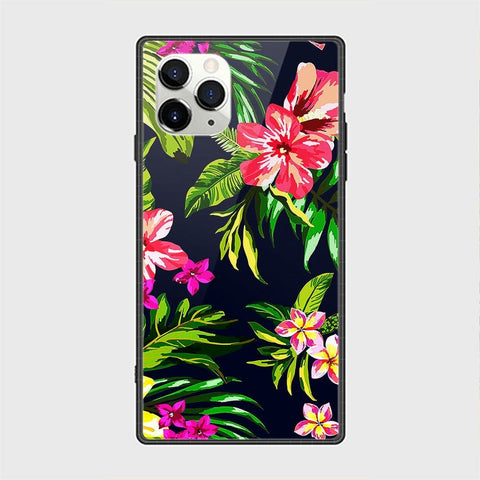 iPhone 12 Pro Cover - Floral Series - HQ Ultra Shine Premium Infinity Glass Soft Silicon Borders Casee