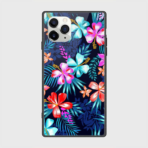 iPhone 12 Pro Cover - Floral Series - HQ Ultra Shine Premium Infinity Glass Soft Silicon Borders Casee