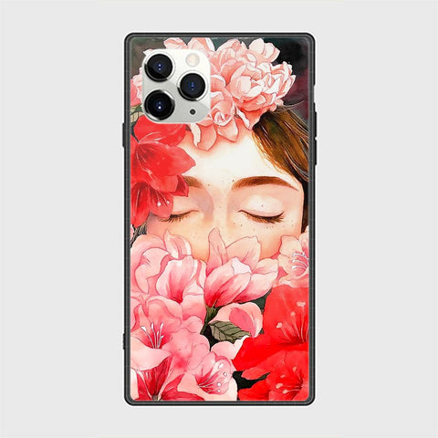 iPhone 12 Pro Max Cover - Floral Series - HQ Ultra Shine Premium Infinity Glass Soft Silicon Borders Casee