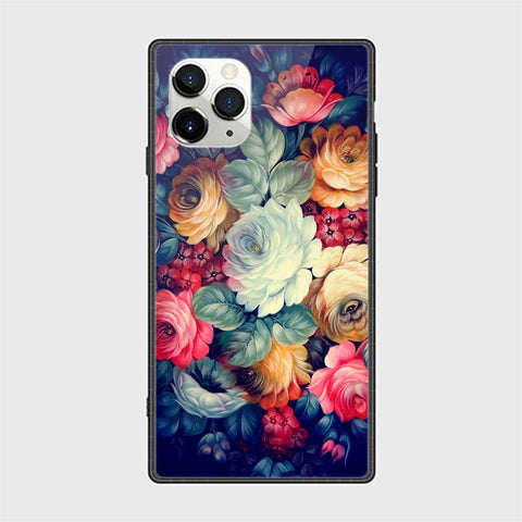 iPhone 11 Pro Cover - Floral Series 2 - HQ Ultra Shine Premium Infinity Glass Soft Silicon Borders Casee