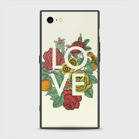 iPhone 8 Cover - Floral Series 2 - HQ Ultra Shine Premium Infinity Glass Soft Silicon Borders Casee
