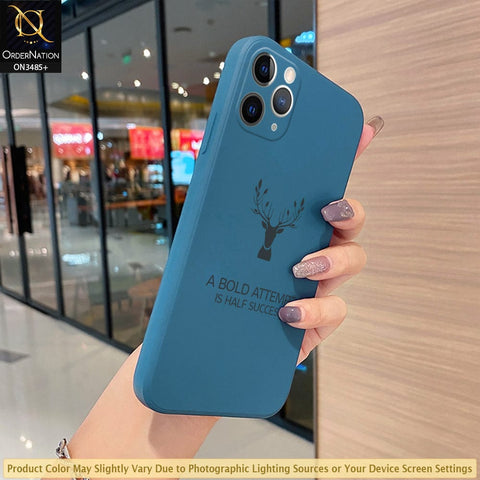 iPhone 11 Pro Cover - Blue - ONation Bold Series - HQ Liquid Silicone Elegant Colors Camera Protection Soft Case ( Fast Delivery )