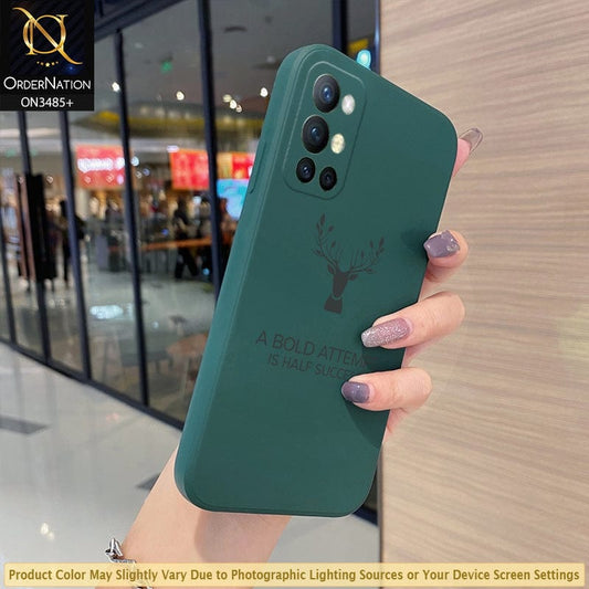 OnePlus 9R Cover - Dark Green - ONation Bold Series - HQ Liquid Silicone Elegant Colors Camera Protection Soft Case ( Fast Delivery )
