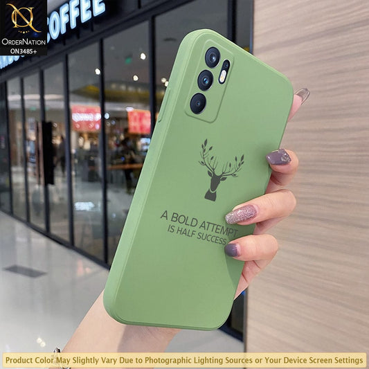 Oppo Reno 6 Cover - Light Green - ONation Bold Series - HQ Liquid Silicone Elegant Colors Camera Protection Soft Case ( Fast Delivery )