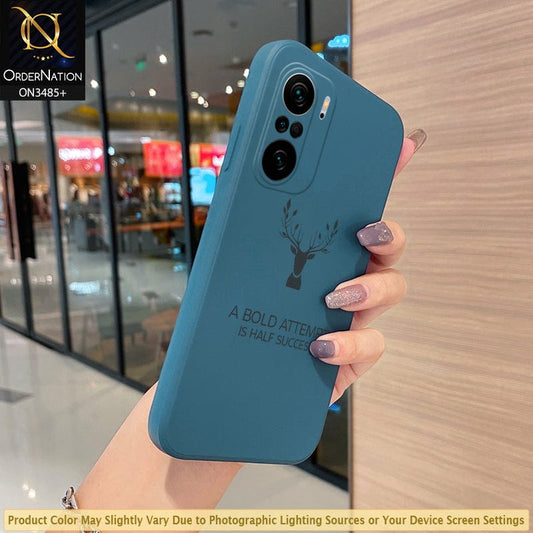 Xiaomi Poco F3 Cover - Blue - ONation Bold Series - HQ Liquid Silicone Elegant Colors Camera Protection Soft Case ( Fast Delivery )