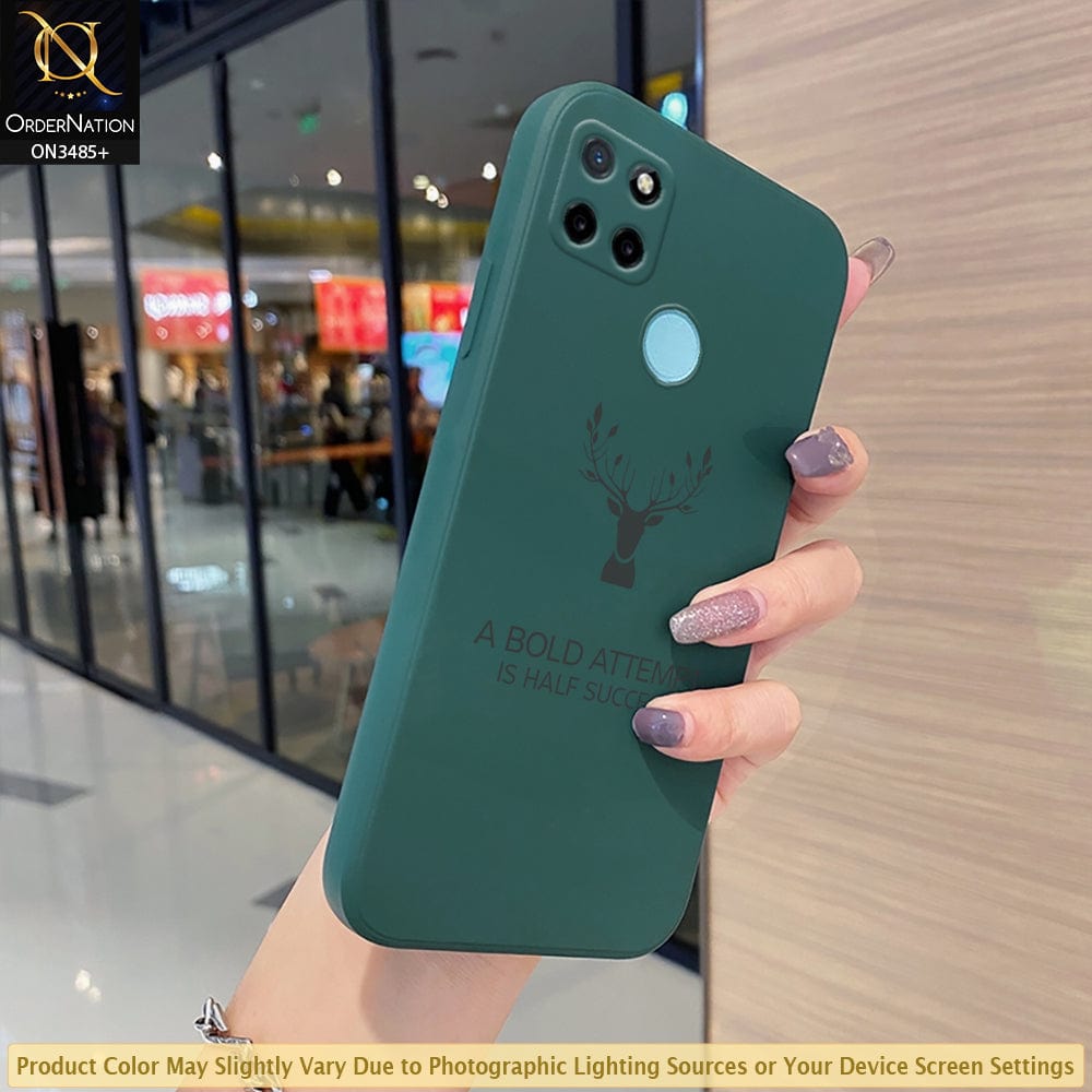 Realme C25Y Cover - ONation Bold Series - HQ Liquid Silicone Elegant Colors Camera Protection Soft Case