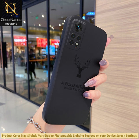 Xiaomi Redmi Note 11 Cover - Black - ONation Bold Series - HQ Liquid Silicone Elegant Colors Camera Protection Soft Case ( Fast Delivery )