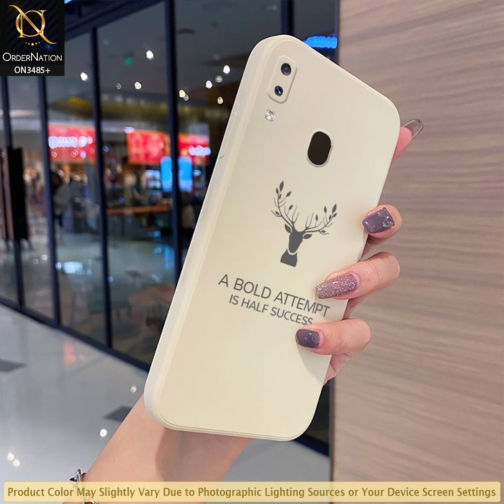 Samsung Galaxy A30 Cover - Off-White (Not Pure White) - ONation Bold Series - HQ Liquid Silicone Elegant Colors Camera Protection Soft Case ( Fast Delivery )