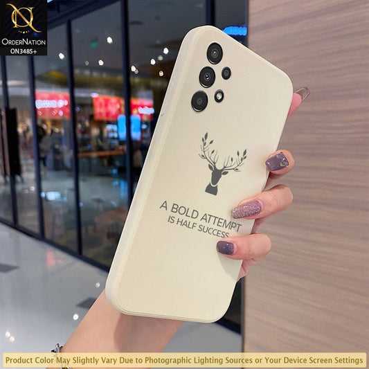 Samsung Galaxy A32 Cover - Off-White (Not Pure White) - ONation Bold Series - HQ Liquid Silicone Elegant Colors Camera Protection Soft Case ( Fast Delivery )(M)