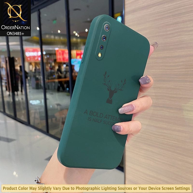 Vivo S1 Cover - Dark Green - ONation Bold Series - HQ Liquid Silicone Elegant Colors Camera Protection Soft Case ( Fast Delivery )