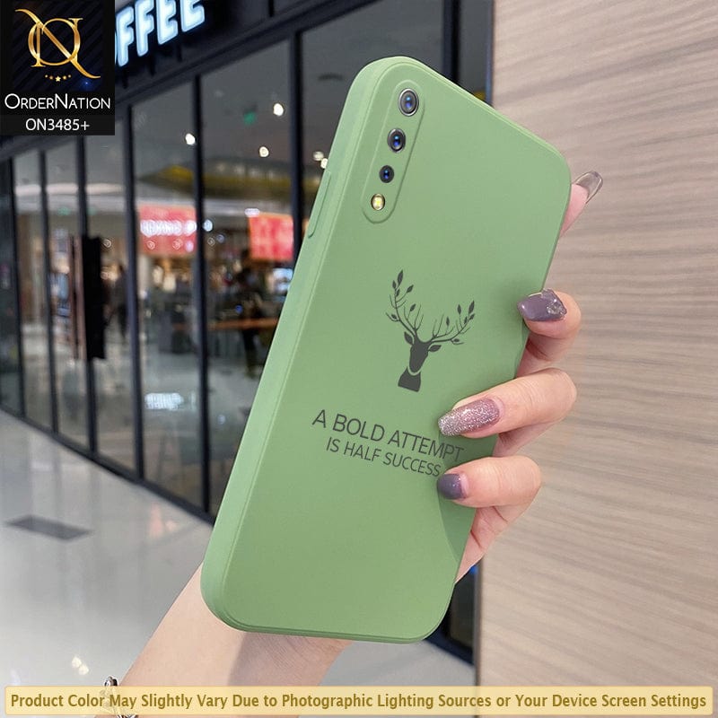 Vivo S1 Cover - Light Green - ONation Bold Series - HQ Liquid Silicone Elegant Colors Camera Protection Soft Case