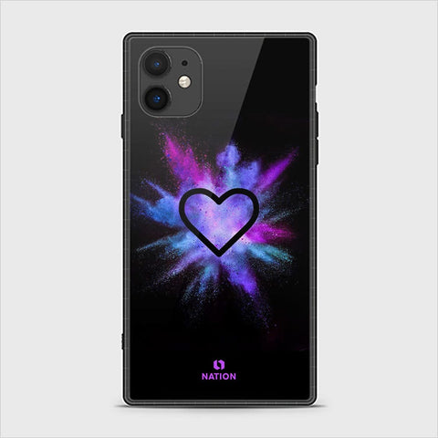 iPhone 11 Cover - Onation Heart Series - HQ Ultra Shine Premium Infinity Glass Soft Silicon Borders Case