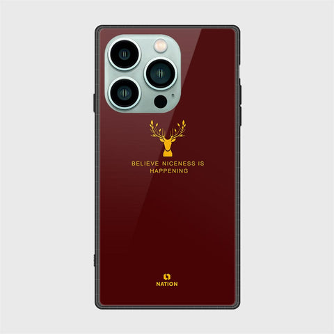 iPhone 14 Pro Cover- Nice Series - HQ Ultra Shine Premium Infinity Glass Soft Silicon Borders Case