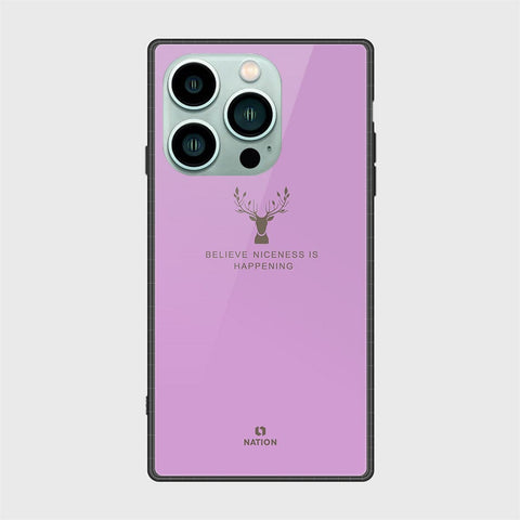 iPhone 14 Pro Cover- Nice Series - HQ Ultra Shine Premium Infinity Glass Soft Silicon Borders Case
