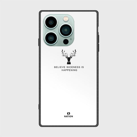 iPhone 14 Pro Cover- Nice Series - HQ Ultra Shine Premium Infinity Glass Soft Silicon Borders Case