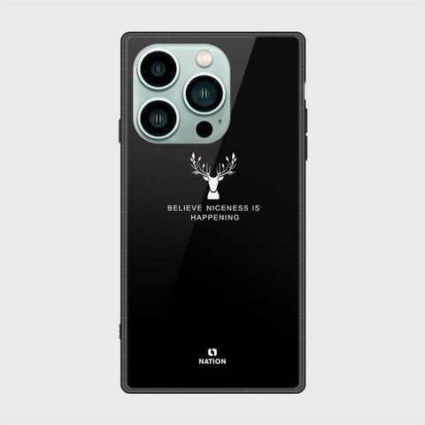 iPhone 14 Pro Cover- Nice Series - HQ Ultra Shine Premium Infinity Glass Soft Silicon Borders Case