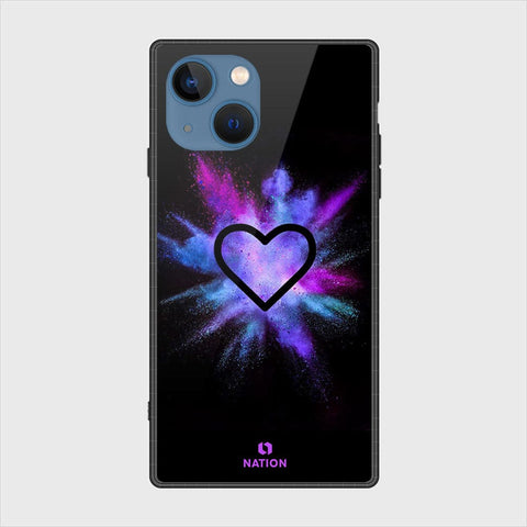 iPhone 13 Cover- Onation Heart Series - HQ Ultra Shine Premium Infinity Glass Soft Silicon Borders Case