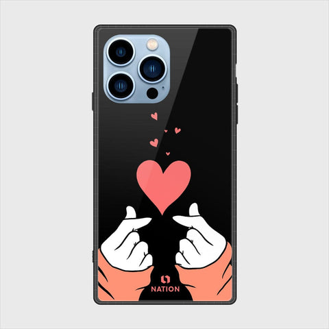 iPhone 13 Pro Max Cover- Onation Heart Series - HQ Ultra Shine Premium Infinity Glass Soft Silicon Borders Case