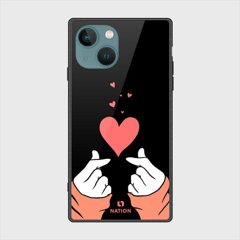 iPhone 14 Plus Cover- Onation Heart Series - HQ Ultra Shine Premium Infinity Glass Soft Silicon Borders Case
