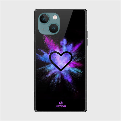 iPhone 14 Plus Cover- Onation Heart Series - HQ Ultra Shine Premium Infinity Glass Soft Silicon Borders Case