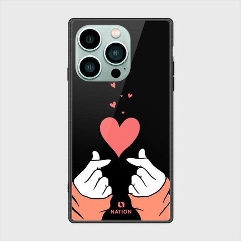 iPhone 14 Pro Cover- Onation Heart Series - HQ Ultra Shine Premium Infinity Glass Soft Silicon Borders Case